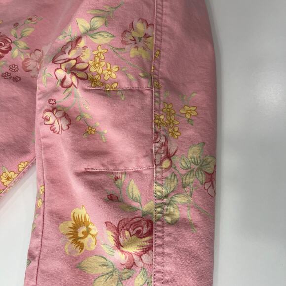 Vintage L.L. Bean Barn Chore Coat Floral Pink Jacket Medium Quilted Thinsulate - Picture 11 of 16